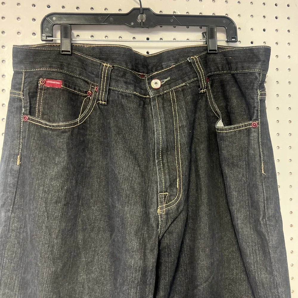 FUBU Jeans Y2K Baggy 40 X 34 Embroidered Gray Skater Streetwear 90s‎ Collection